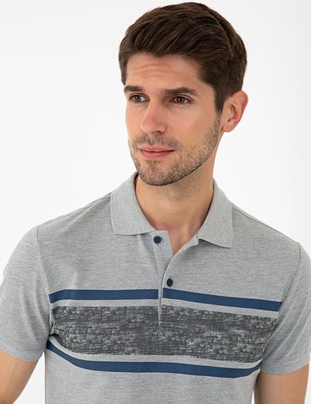Gri Melanj Slim Fit Polo Yaka Tişört - 50242150028