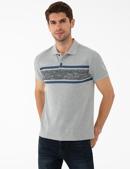 Gri Melanj Slim Fit Polo Yaka Tişört - 50242150028