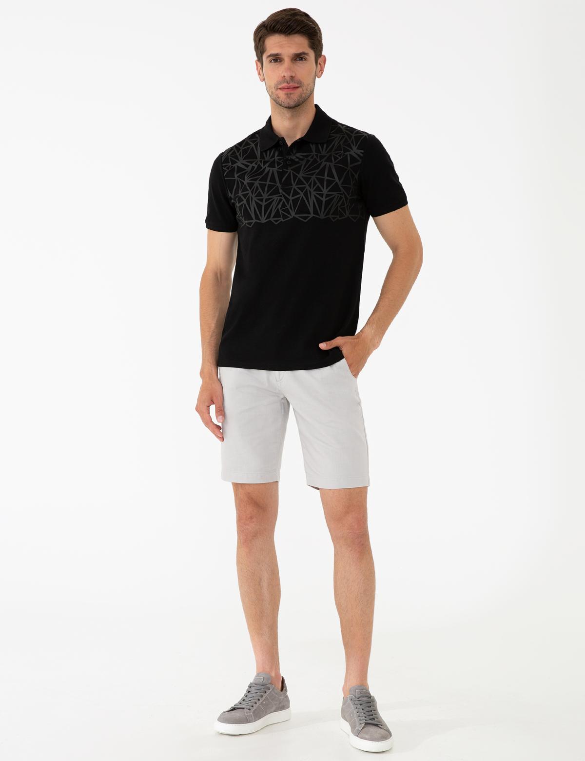 Siyah Slim Fit Polo Yaka T-Shirt - 50242151019