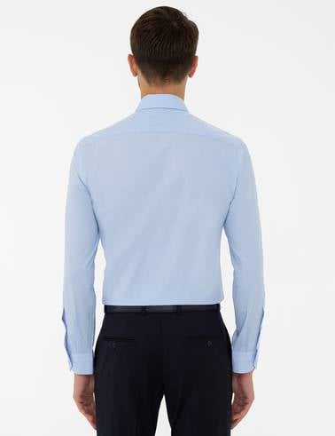 Açık Mavi Slim Fit Uzun Kollu Klasik Gömlek