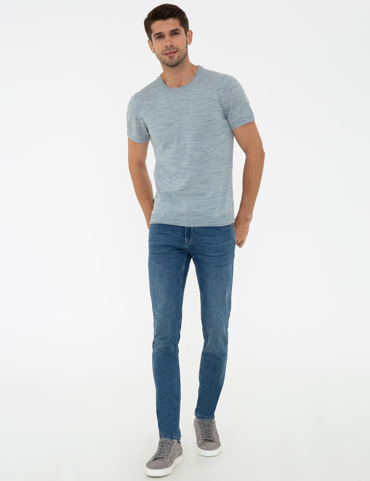 Mavi Slim Fit Bisiklet Yaka Triko Tişört - 50222983049