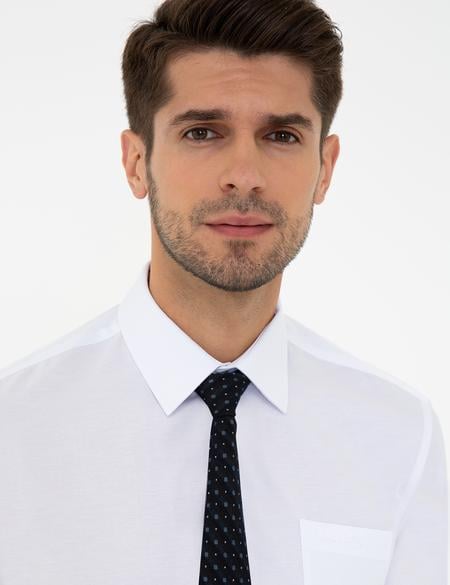 Beyaz Regular Fit Uzun Kollu Basic Gömlek - 50223108005