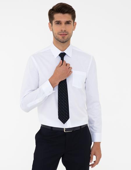 Beyaz Regular Fit Uzun Kollu Basic Gömlek - 50223108005