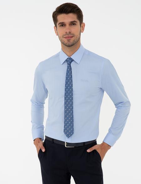 Açık Mavi Slim Fit Uzun Kollu Klasik Gömlek - 50223121012