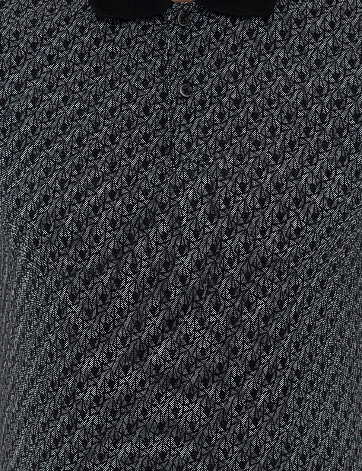 Siyah Slim Fit Desenli Polo Yaka Tişört - 50232401110