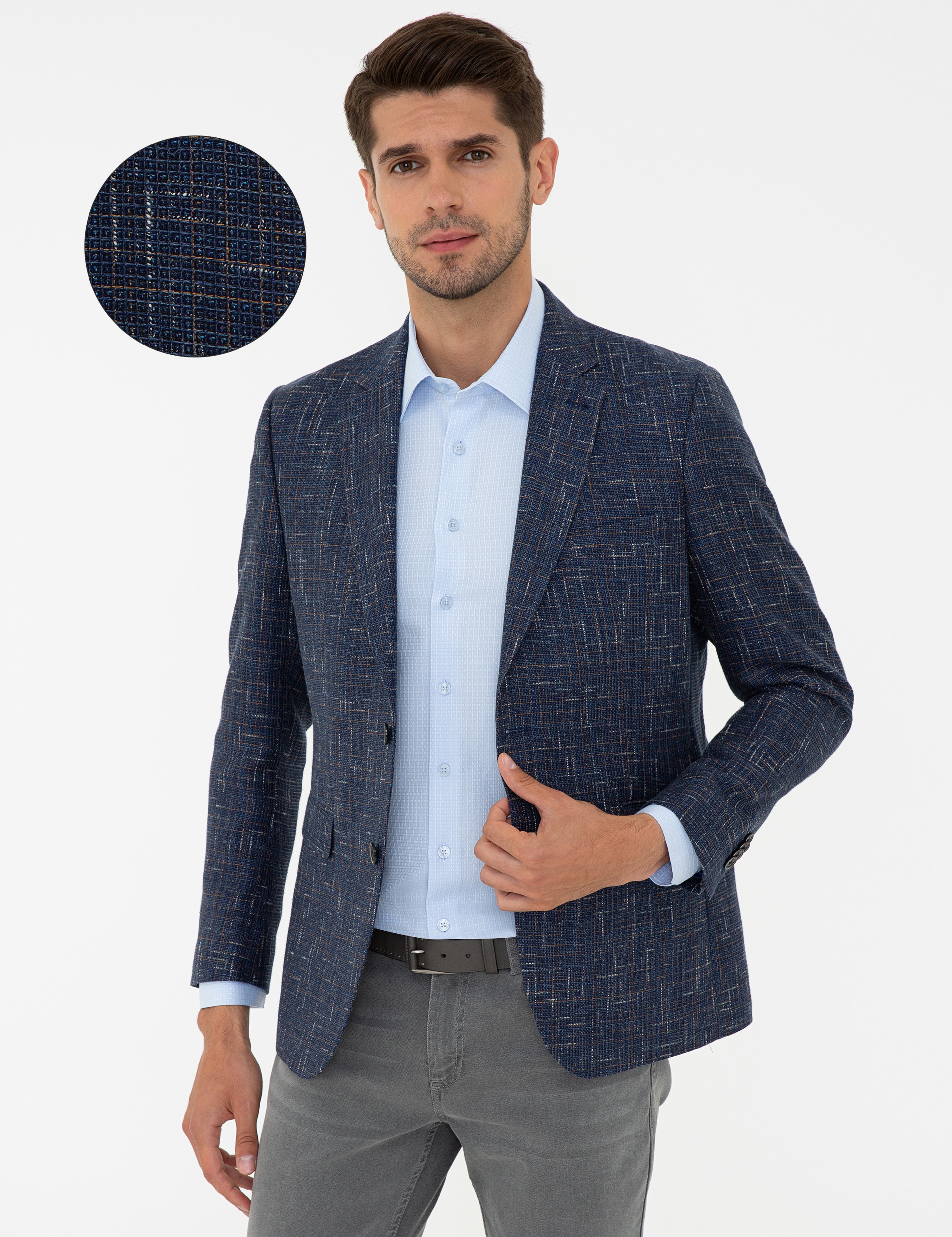 Lacivert Slim Fit Ceket - Image 1