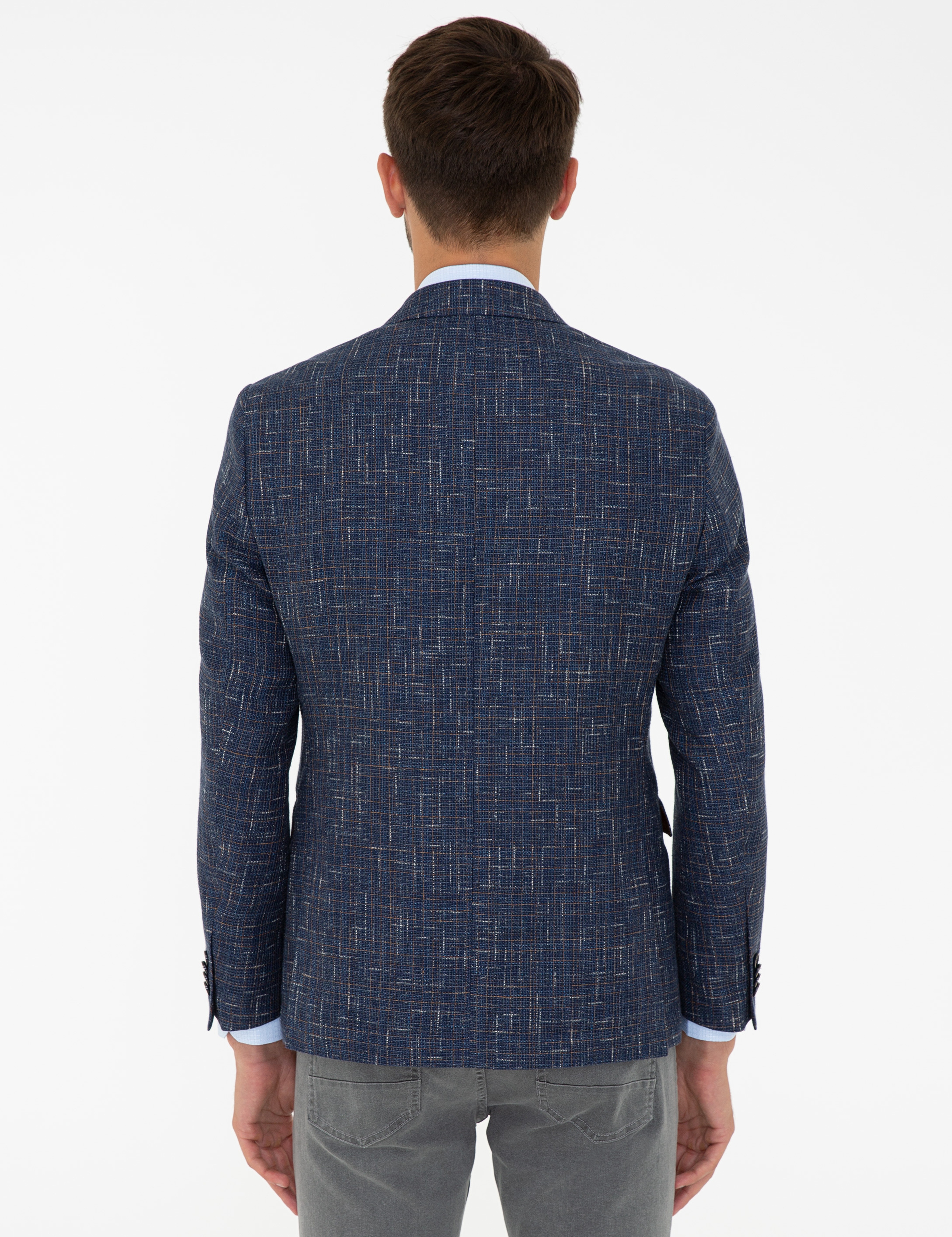 Lacivert Slim Fit Ceket - Image 4