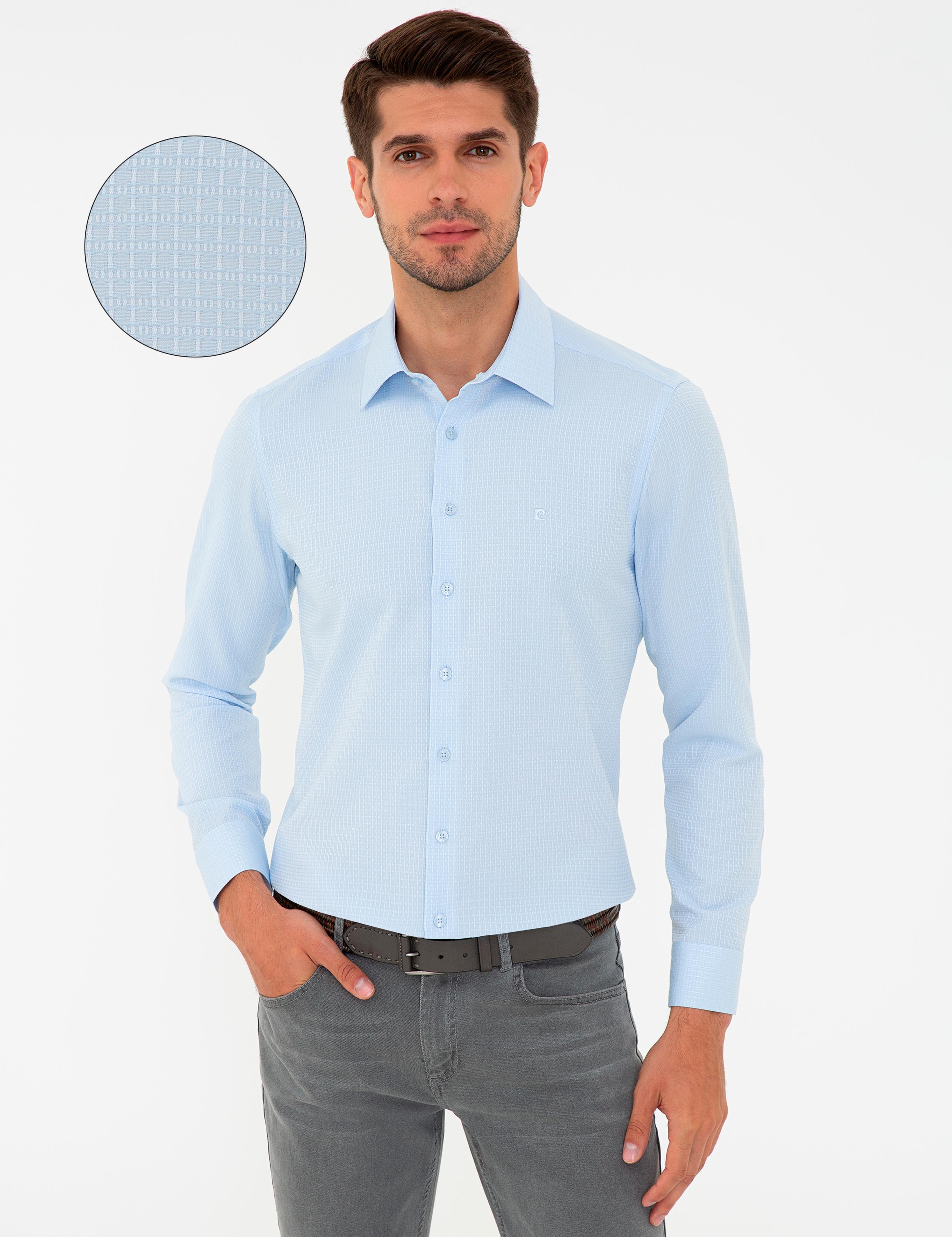 Açık Mavi Slim Fit Uzun Kollu Gömlek