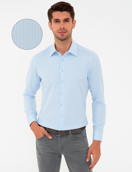Açık Mavi Slim Fit Uzun Kollu Gömlek - 50240328008