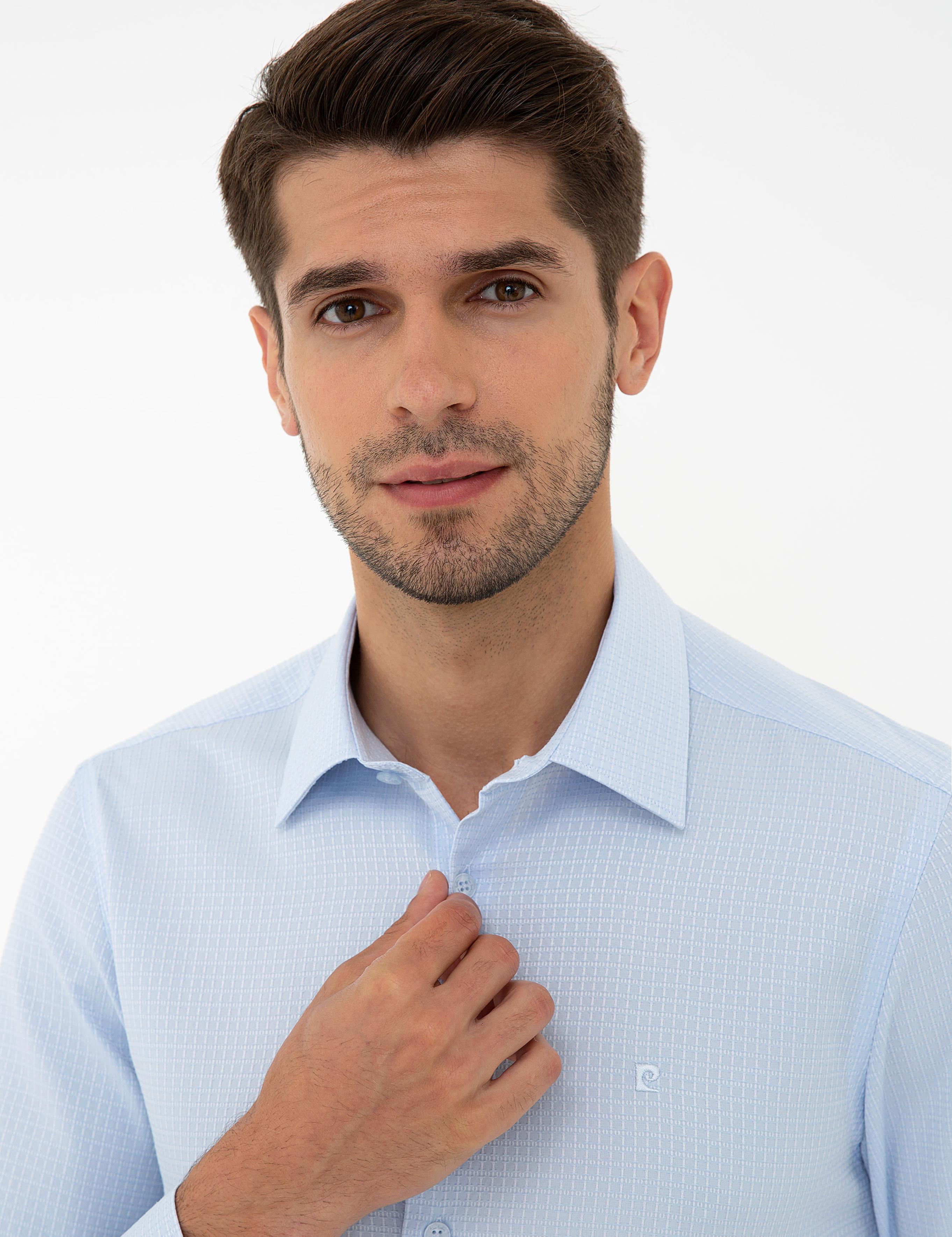 Açık Mavi Slim Fit Uzun Kollu Gömlek