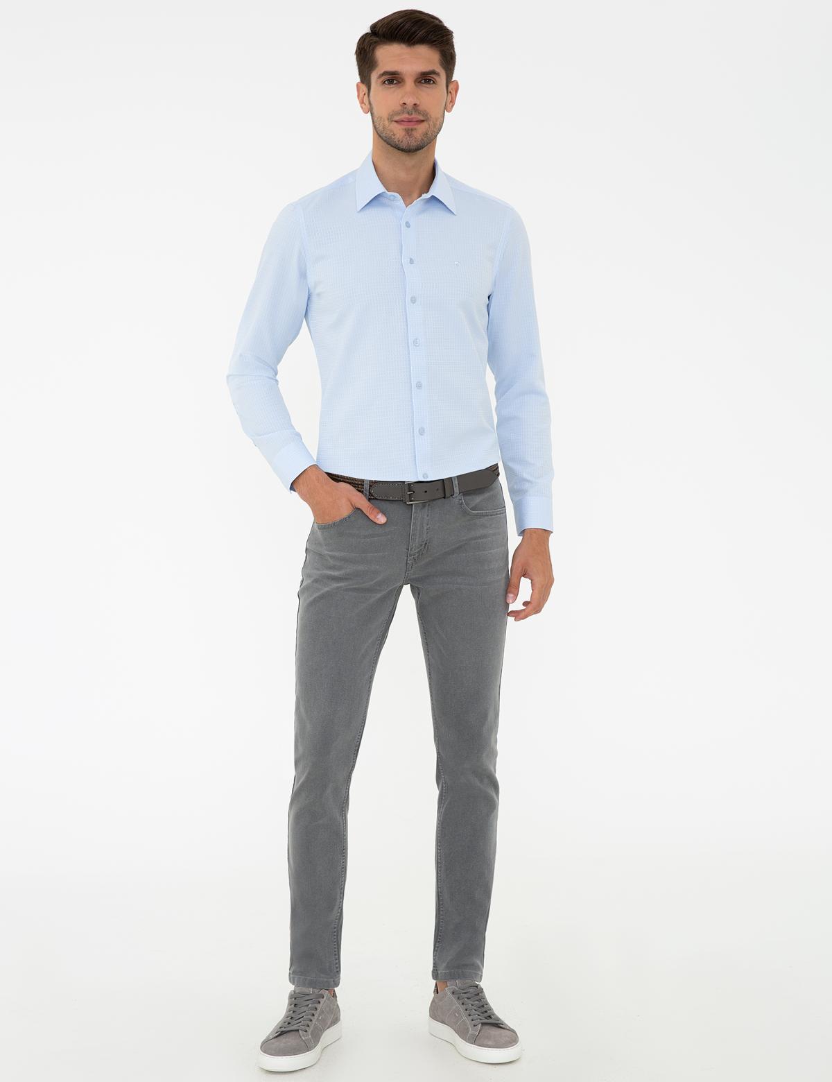 Açık Mavi Slim Fit Uzun Kollu Gömlek - 50240328008