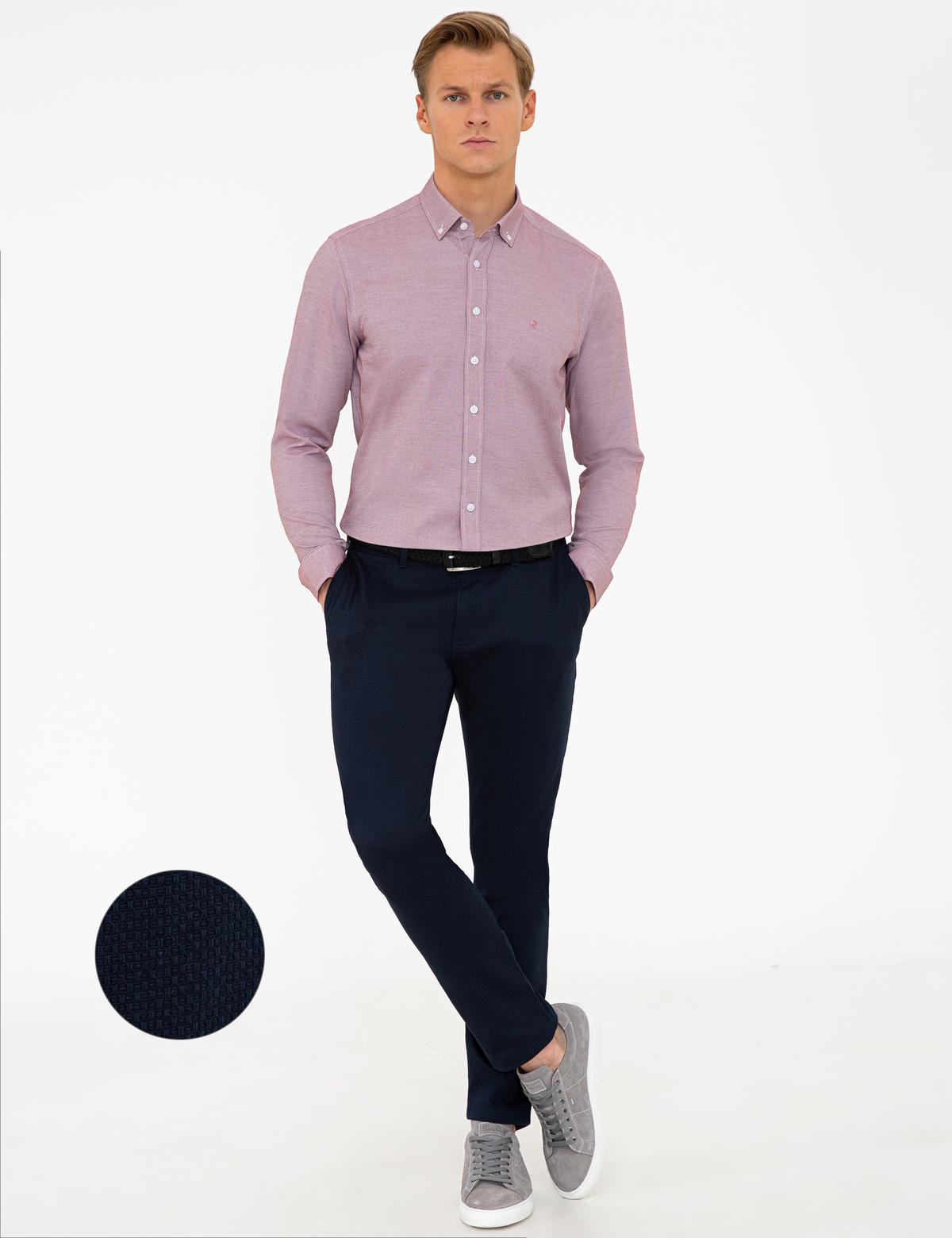 Lacivert Slim Fit Chino Pantolon