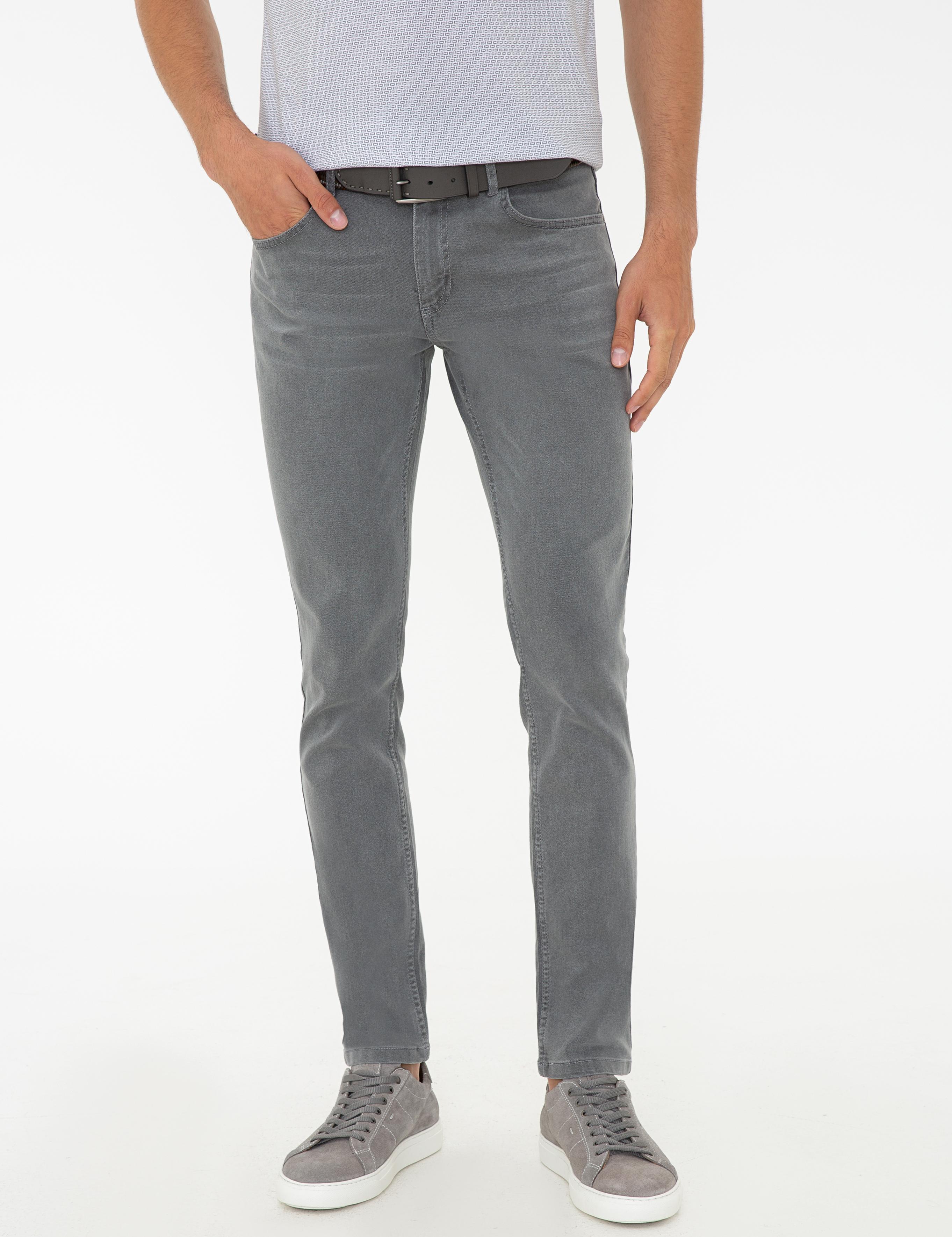 Gri Slim Fit Denim Pantolon