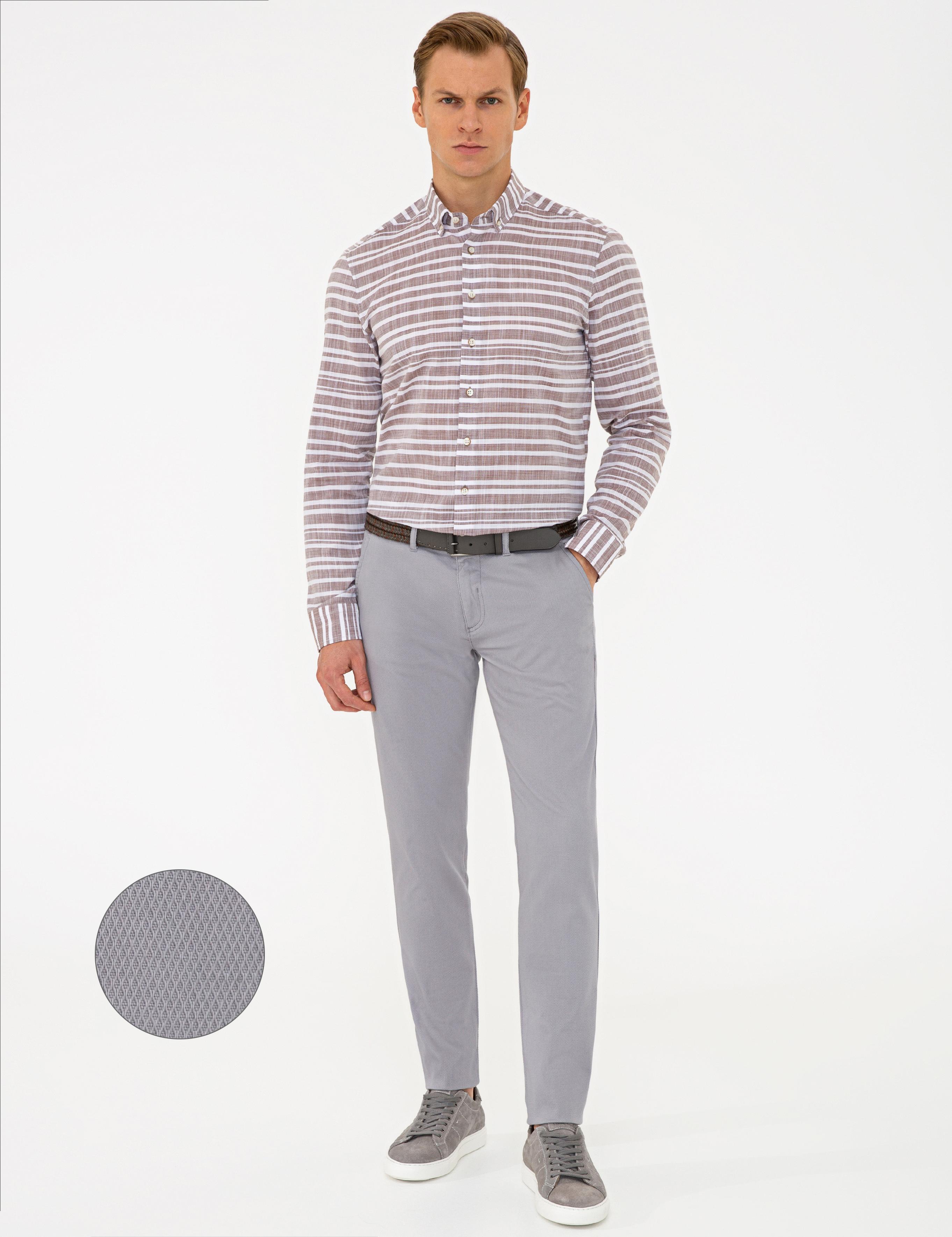 Gri Slim Fit Chino Pantolon