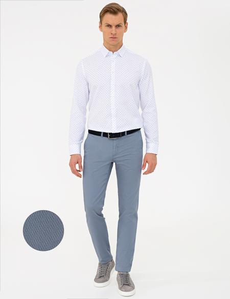 Koyu Mavi Slim Fit Kanvas Pantolon - 50240401164