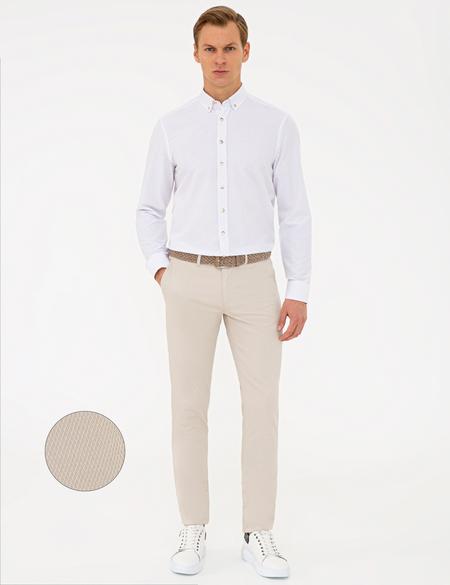 Bej Slim Fit Kanvas Pantolon - 50240401034