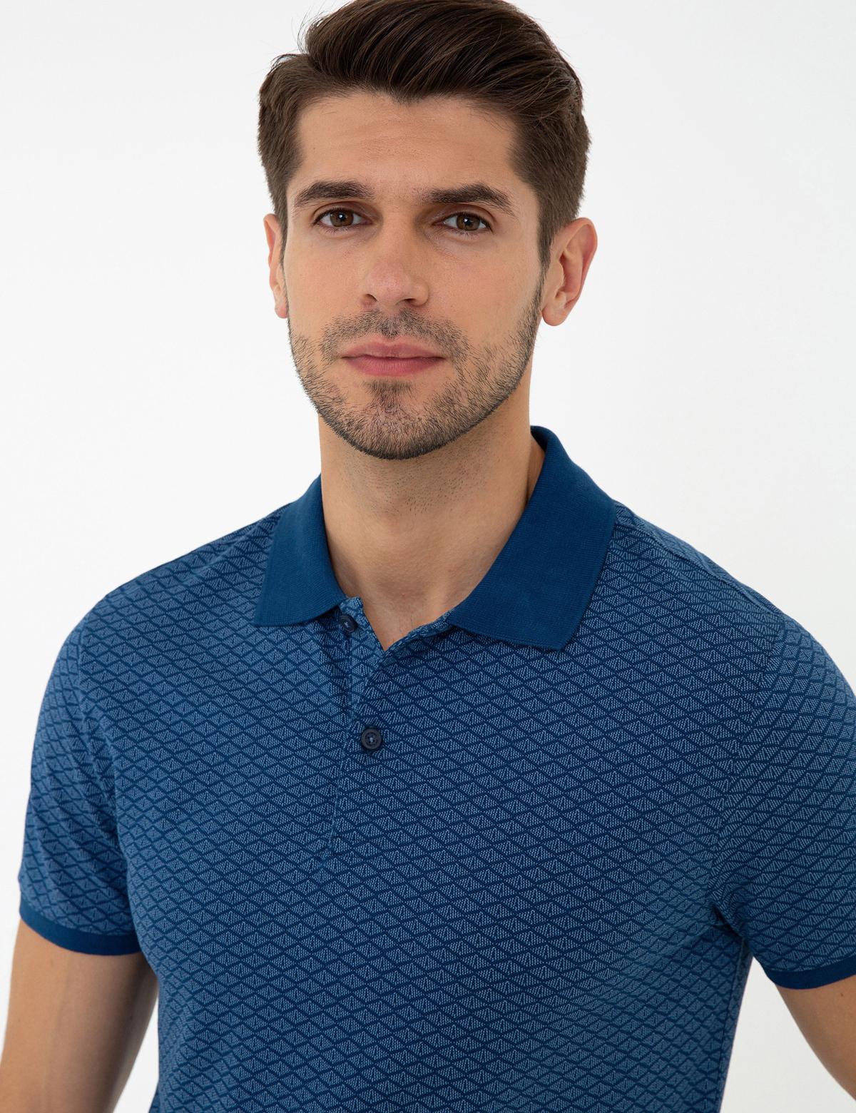 Lacivert Slim Fit Polo Yaka T-Shirt - 50242067020