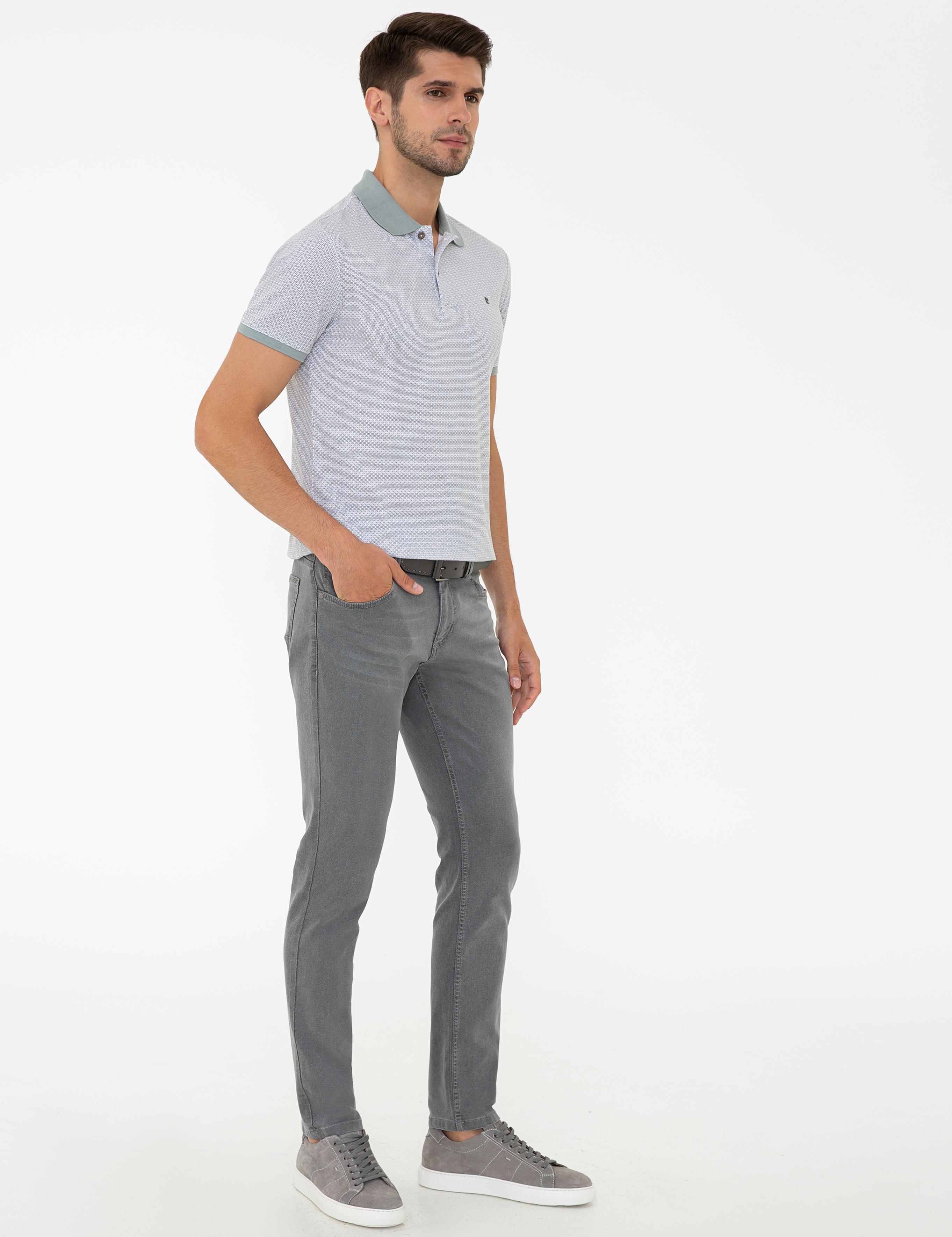 Gri Slim Fit Denim Pantolon
