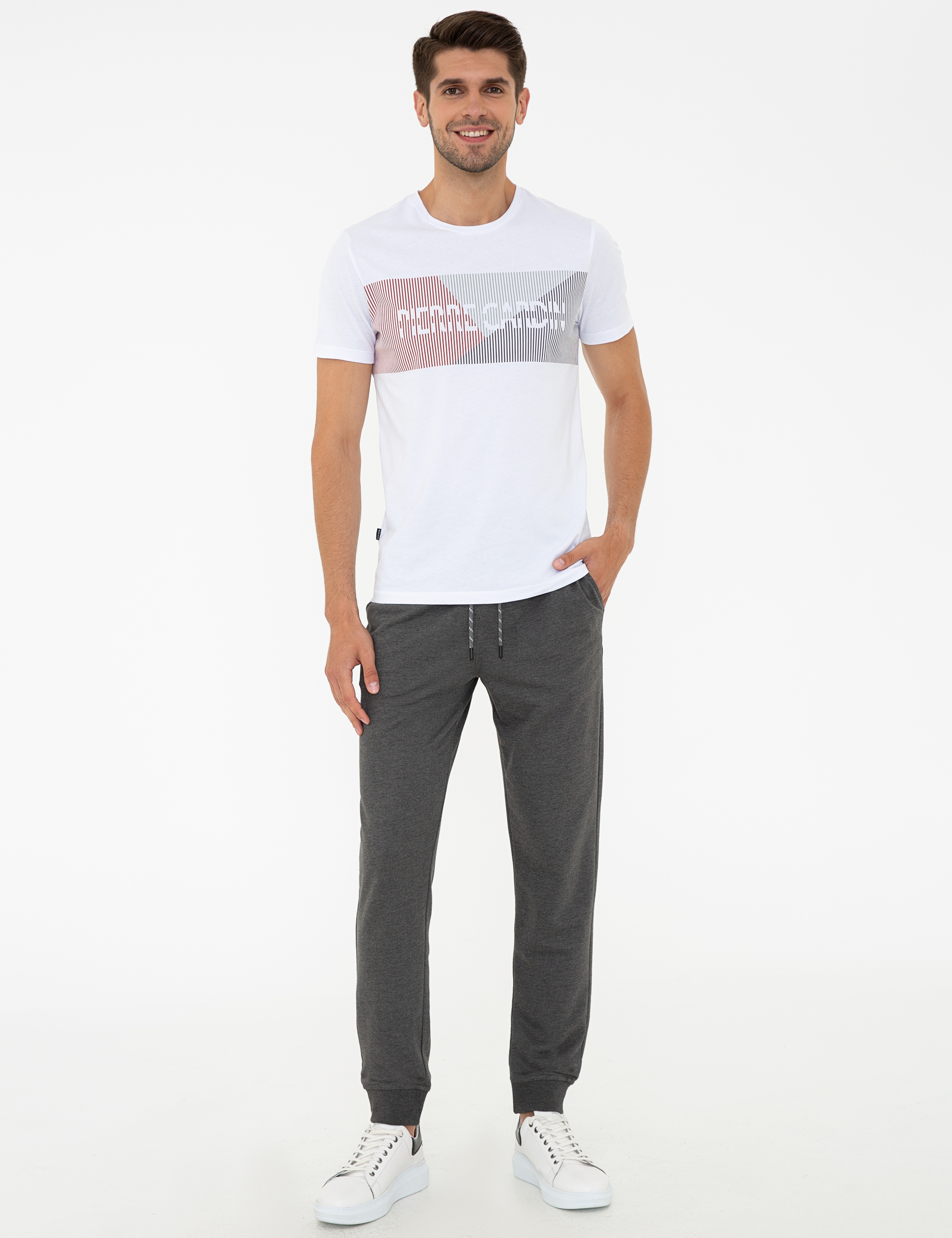 Antrasit Slim Fit Paça Lastikli Eşofman Altı - Image 1