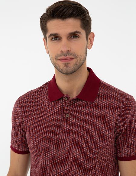 Bordo Slim Fit Polo Yaka Tişört - 50242064005