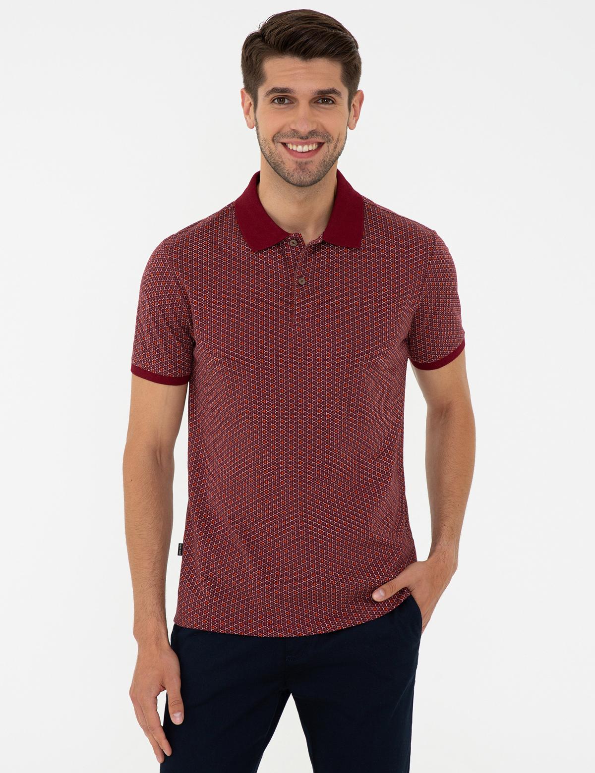Bordo Slim Fit Polo Yaka Tişört