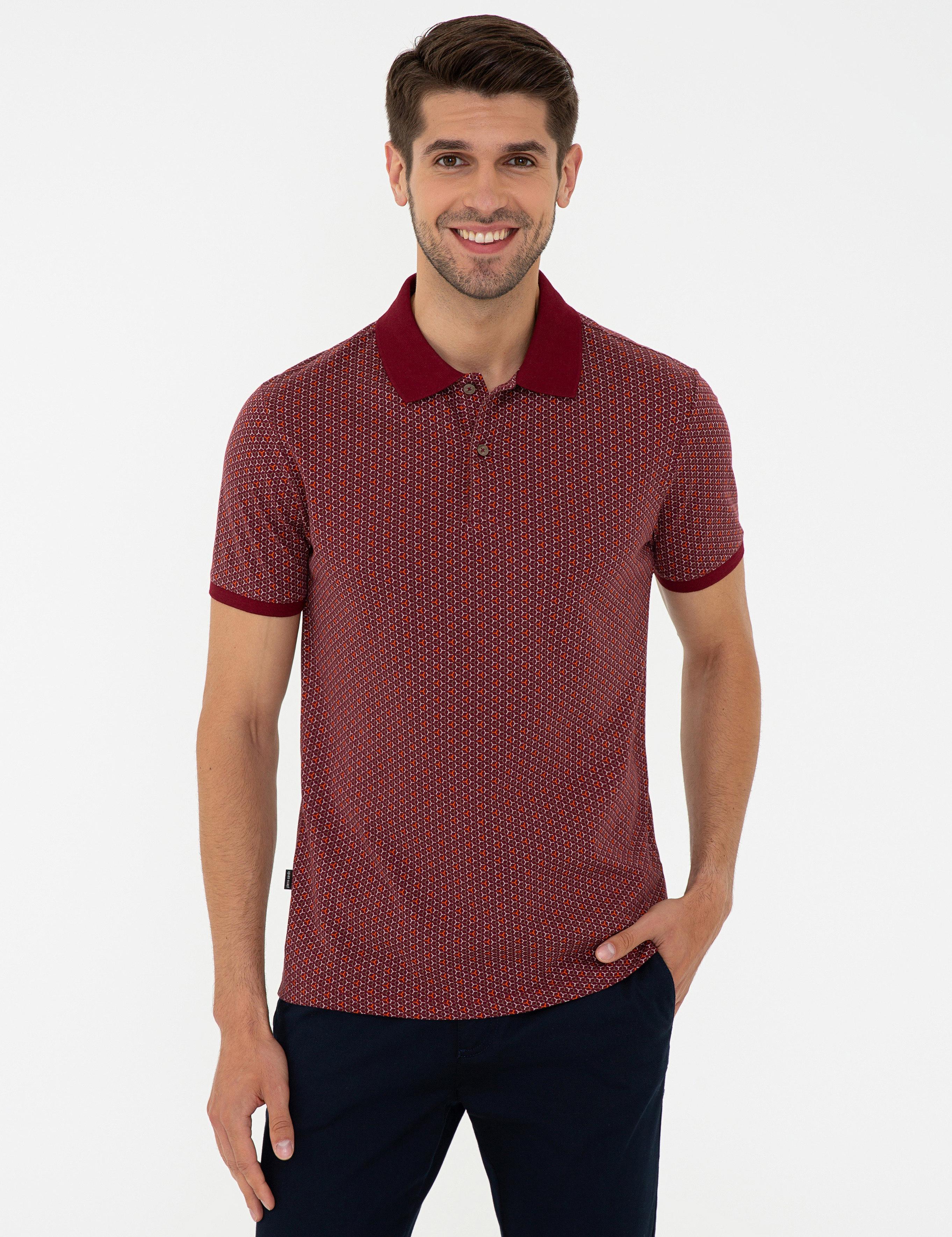 Bordo Slim Fit Polo Yaka Tişört
