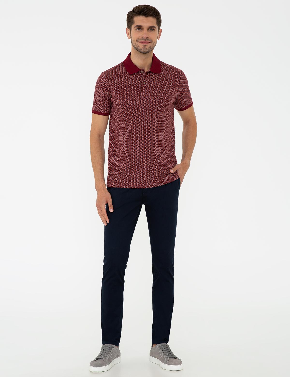 Bordo Slim Fit Polo Yaka Tişört - 50242064005