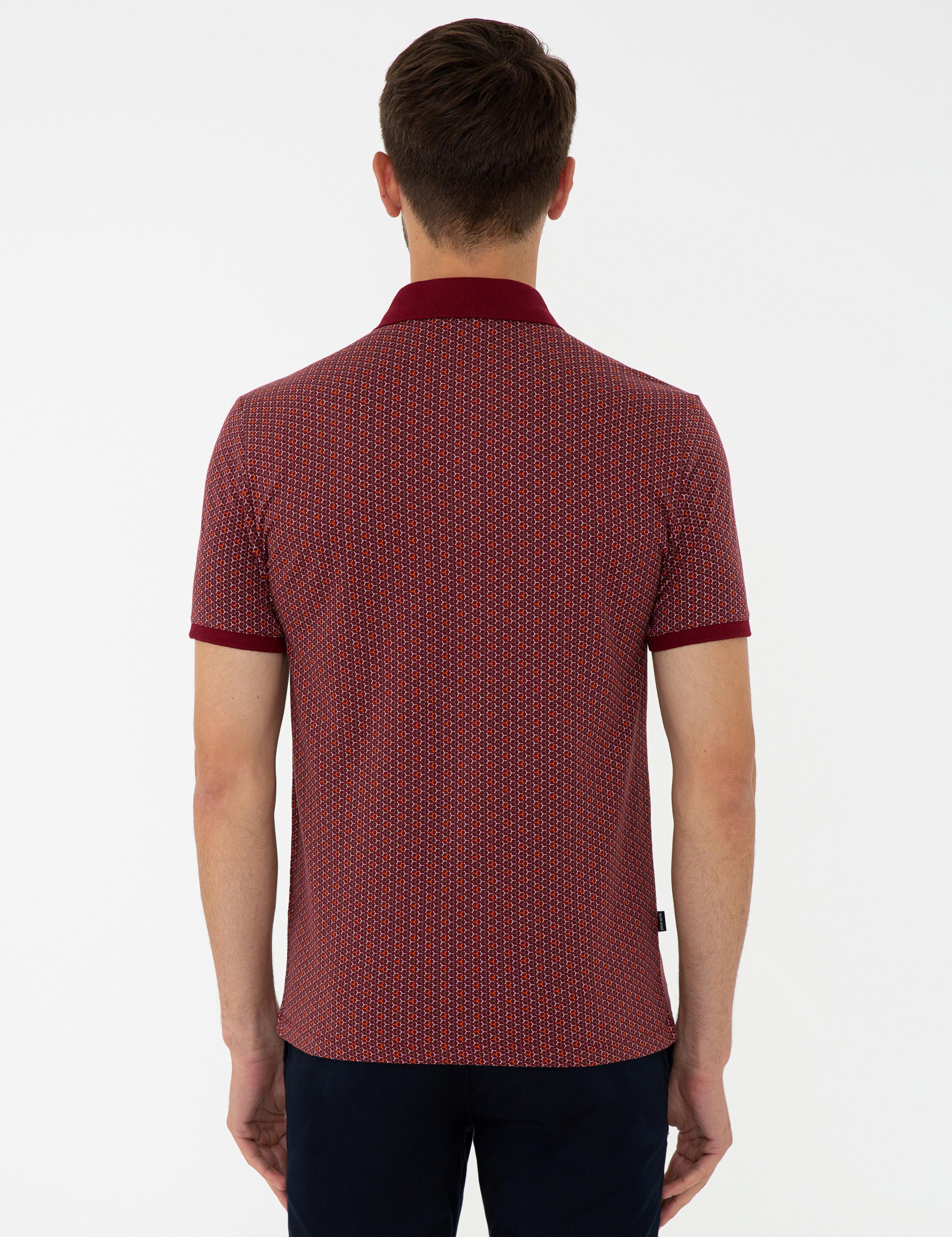 Bordo Slim Fit Polo Yaka Tişört