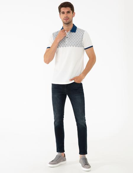 Ekru Slim Fit Tişört - 50242144015