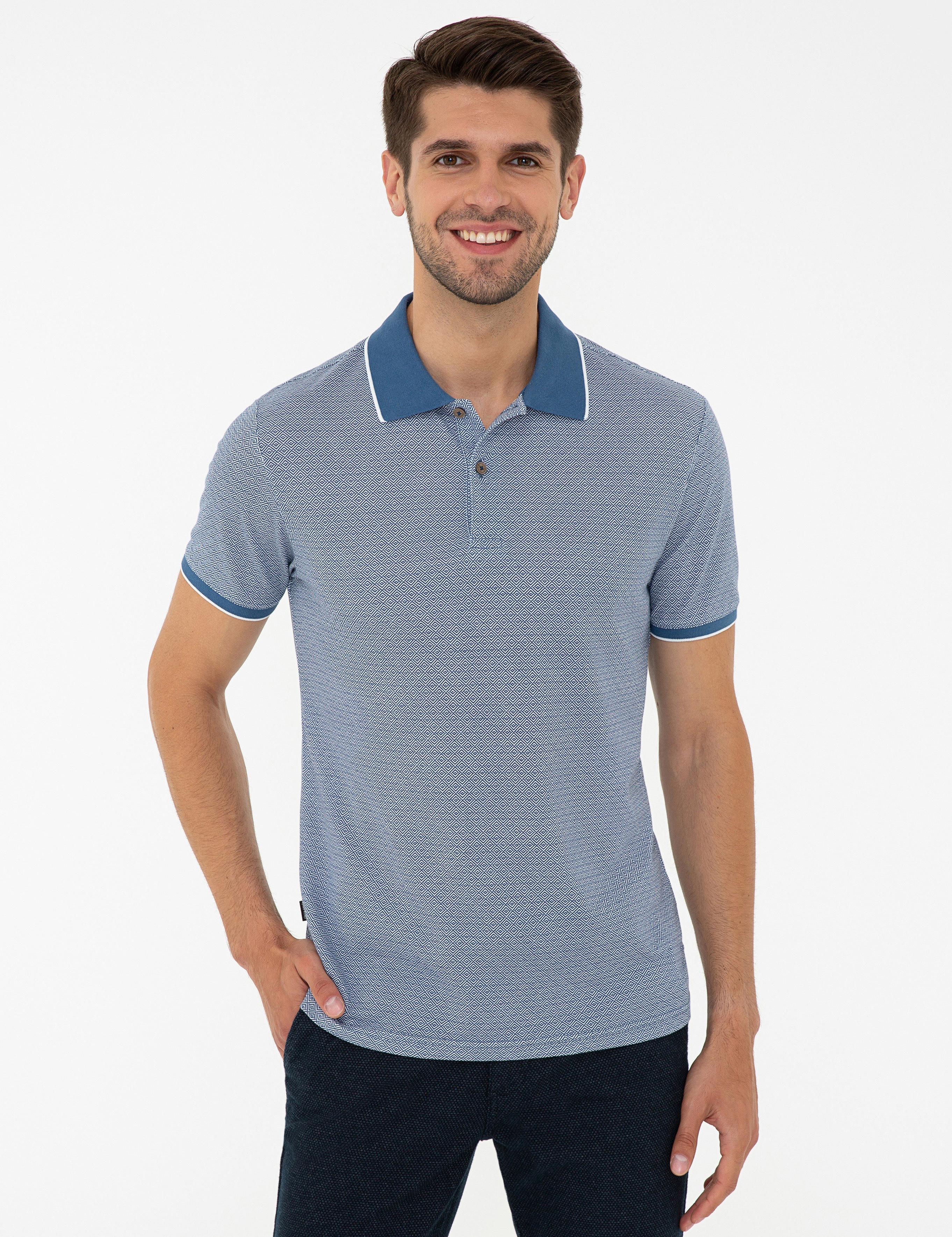 Lacivert Slim Fit Polo Yaka T-Shirt