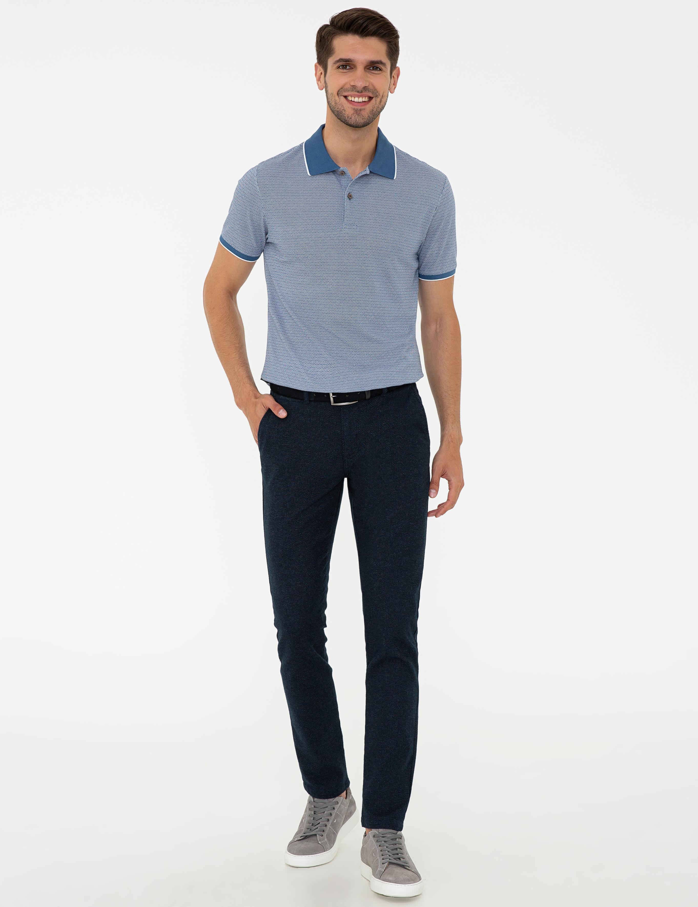 Lacivert Slim Fit Polo Yaka T-Shirt
