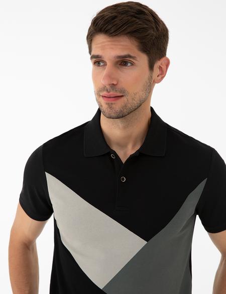Siyah Slim Fit Polo Yaka T-Shirt - 50242143005