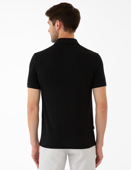 Siyah Slim Fit Polo Yaka T-Shirt - 50242143005