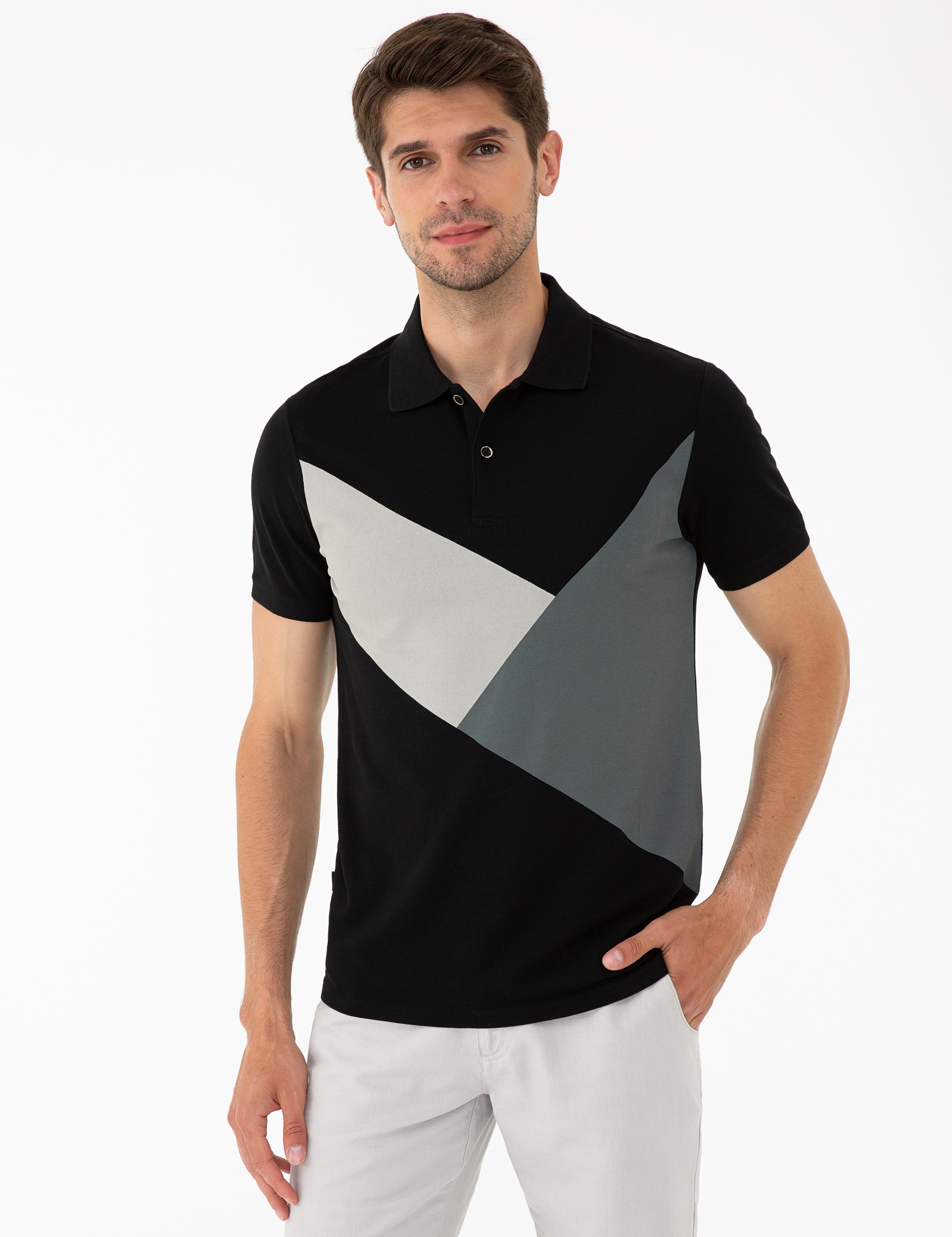 Siyah Slim Fit Polo Yaka T-Shirt