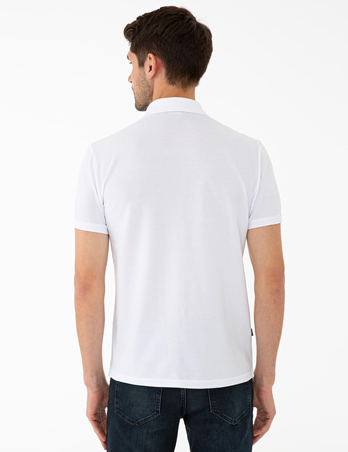Beyaz Slim Fit Polo Yaka T-Shirt - 50242144001
