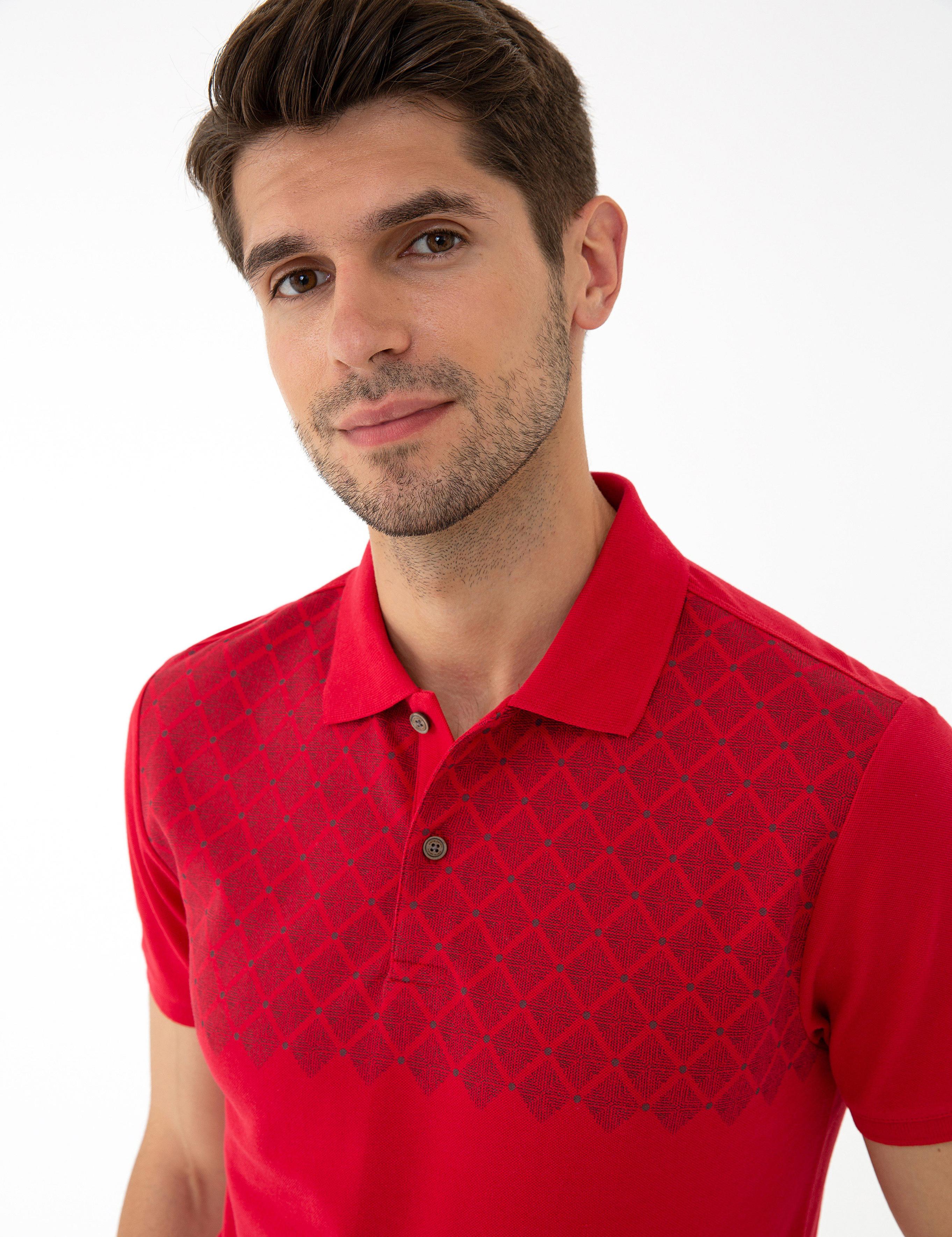 Kırmızı Slim Fit Polo Yaka Tişört