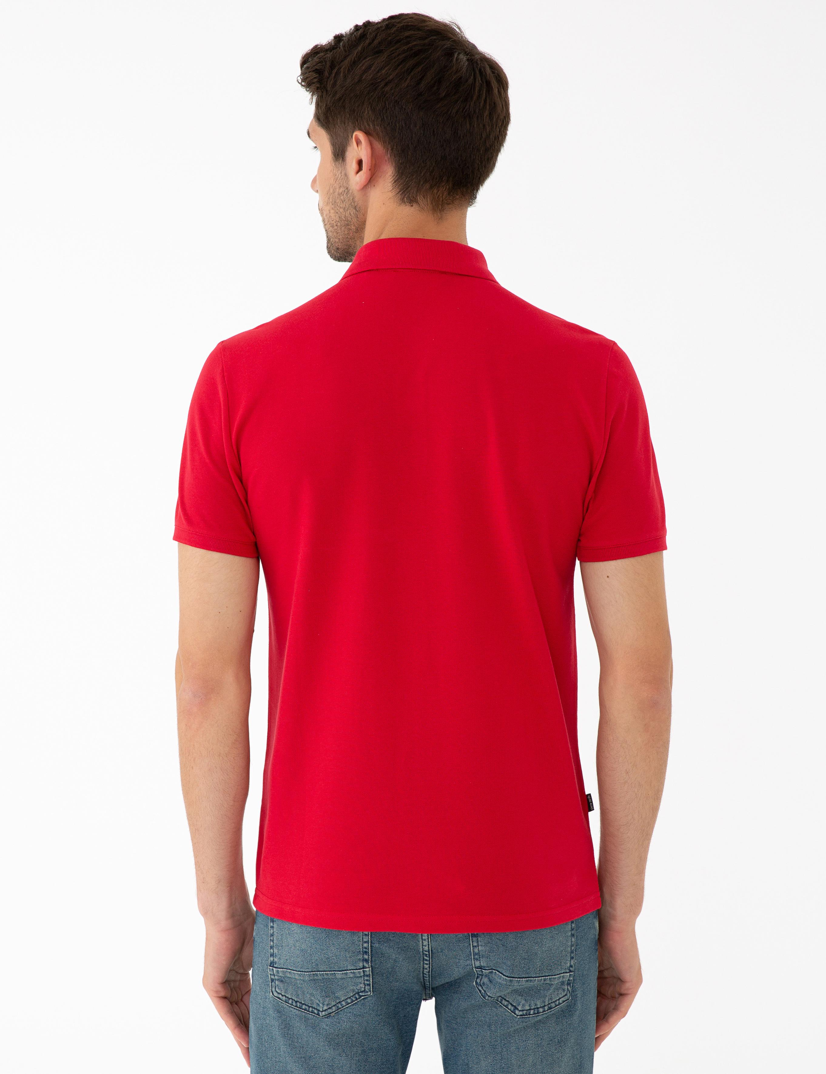 Kırmızı Slim Fit Polo Yaka Tişört