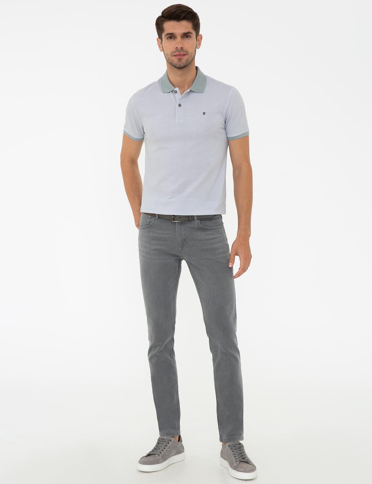 Gri Slim Fit Polo Yaka Tişört - 50242149011