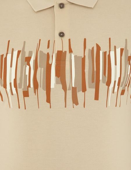 Bej Slim Fit Polo Yaka Tişört - 50242118016