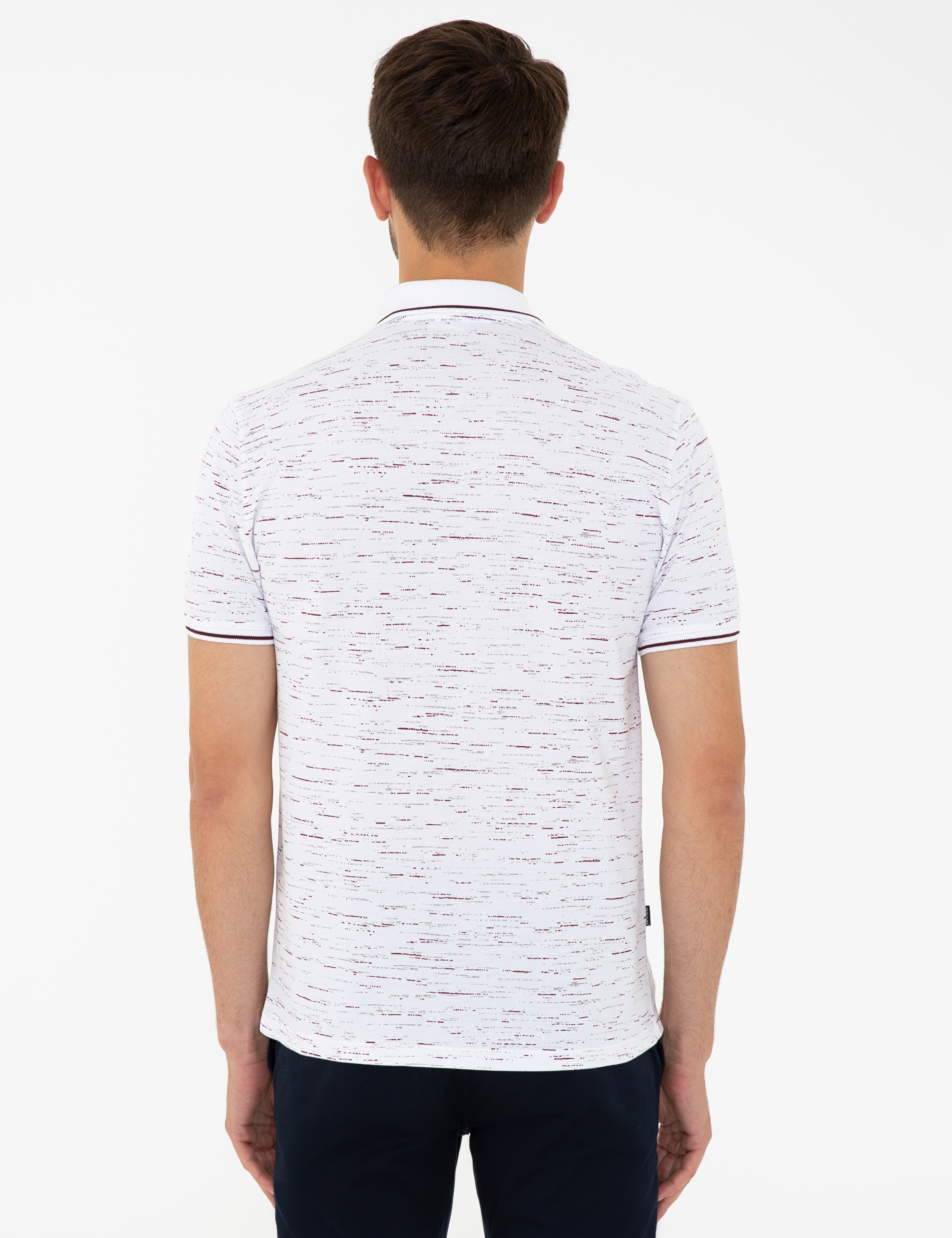 Beyaz Slim Fit Polo Yaka T-Shirt - Image 3
