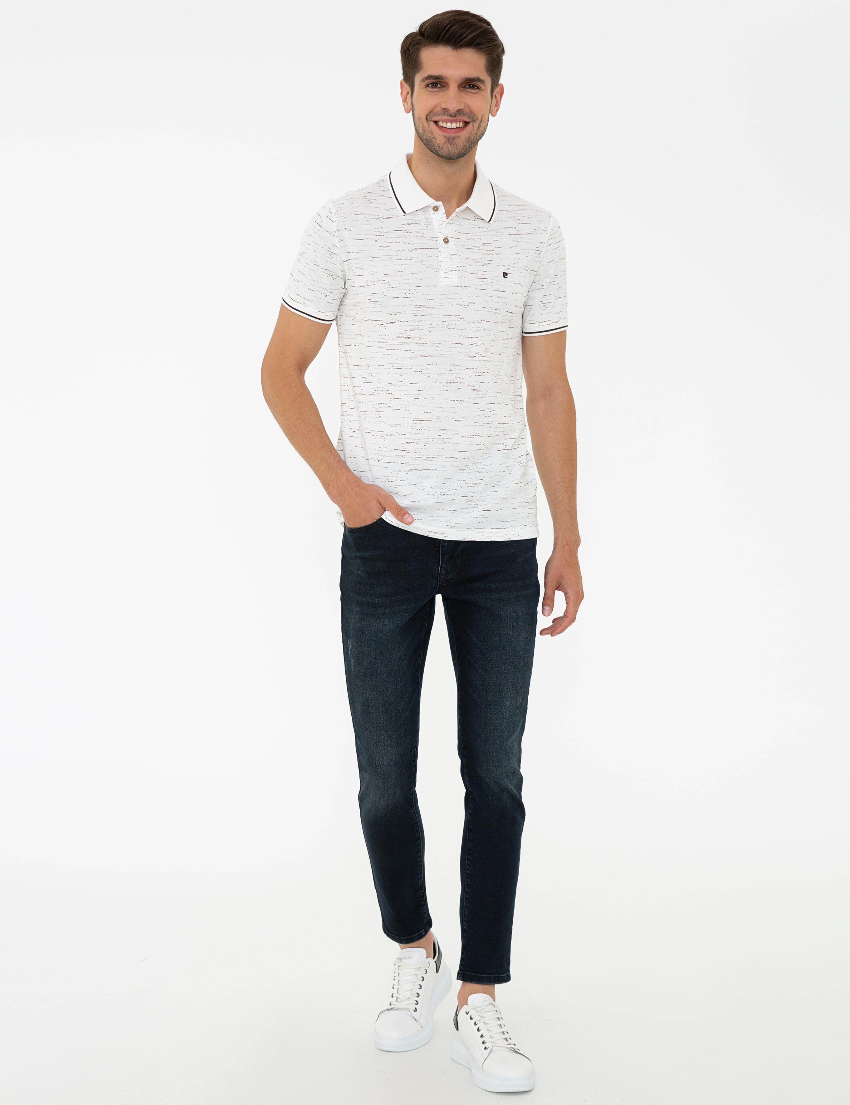 Beyaz Slim Fit Polo Yaka T-Shirt