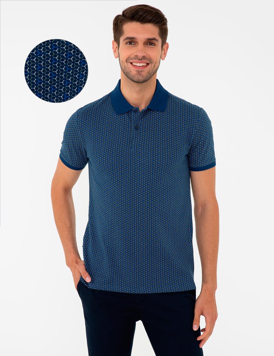 Lacivert Slim Fit Polo Yaka Tişört