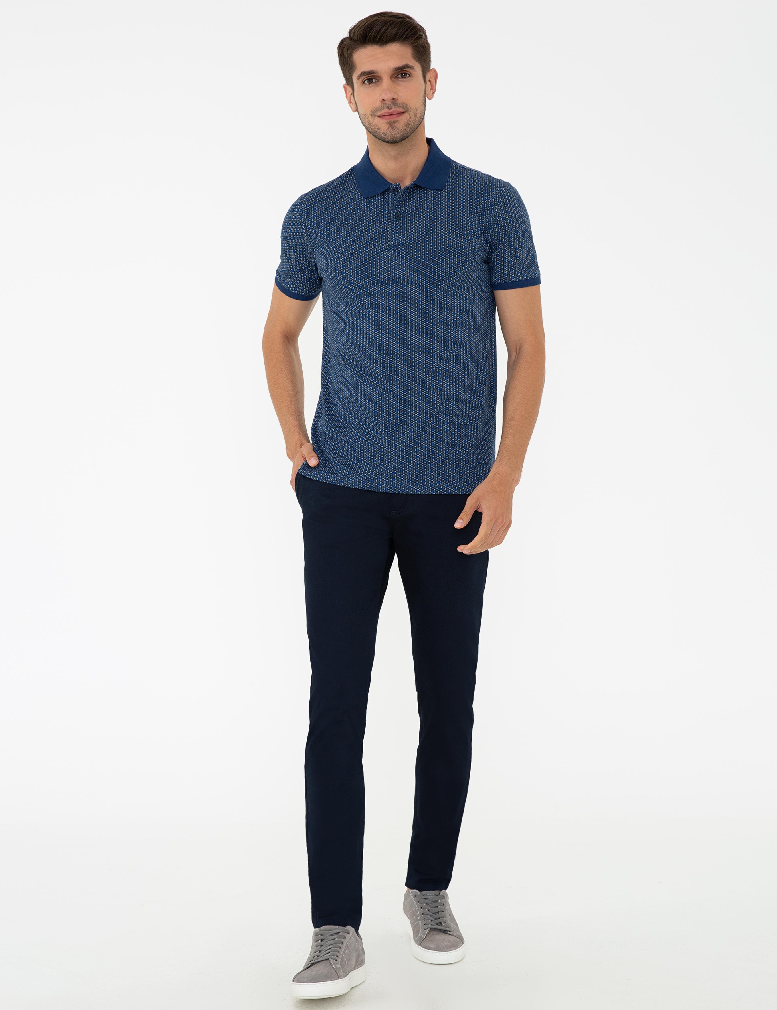 Lacivert Slim Fit Polo Yaka Tişört