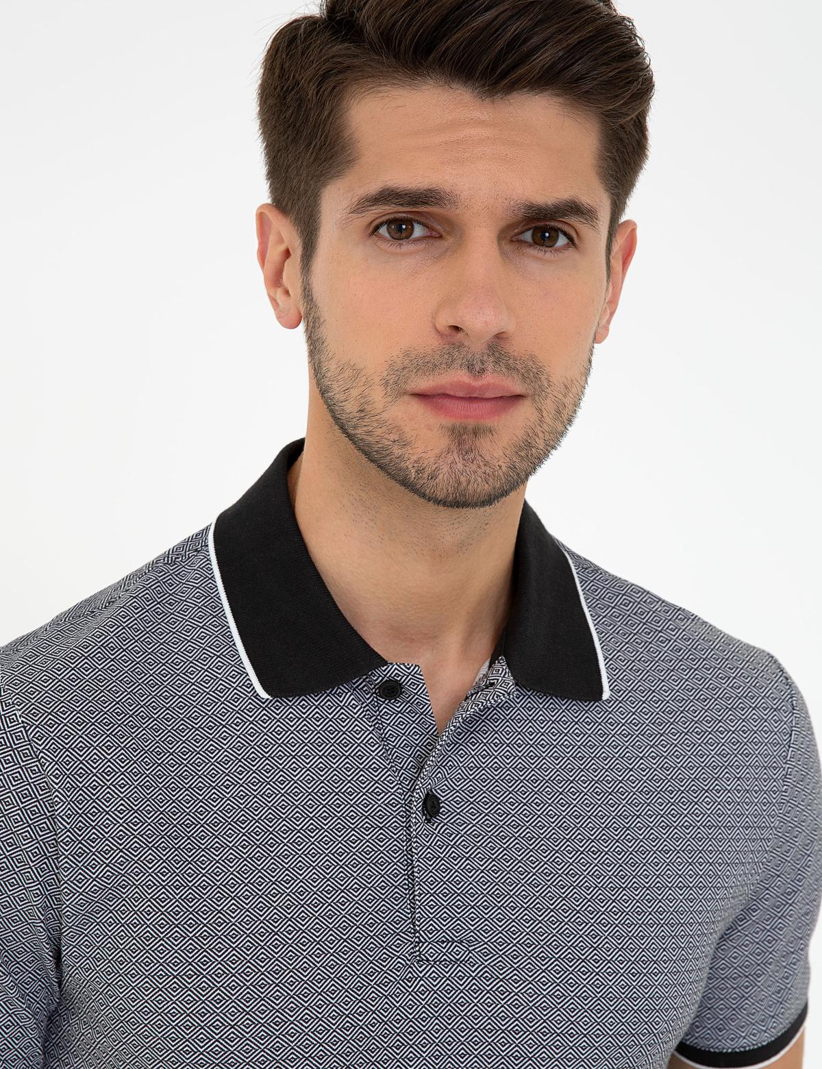 Siyah Slim Fit Polo Yaka T-Shirt - 50242036019