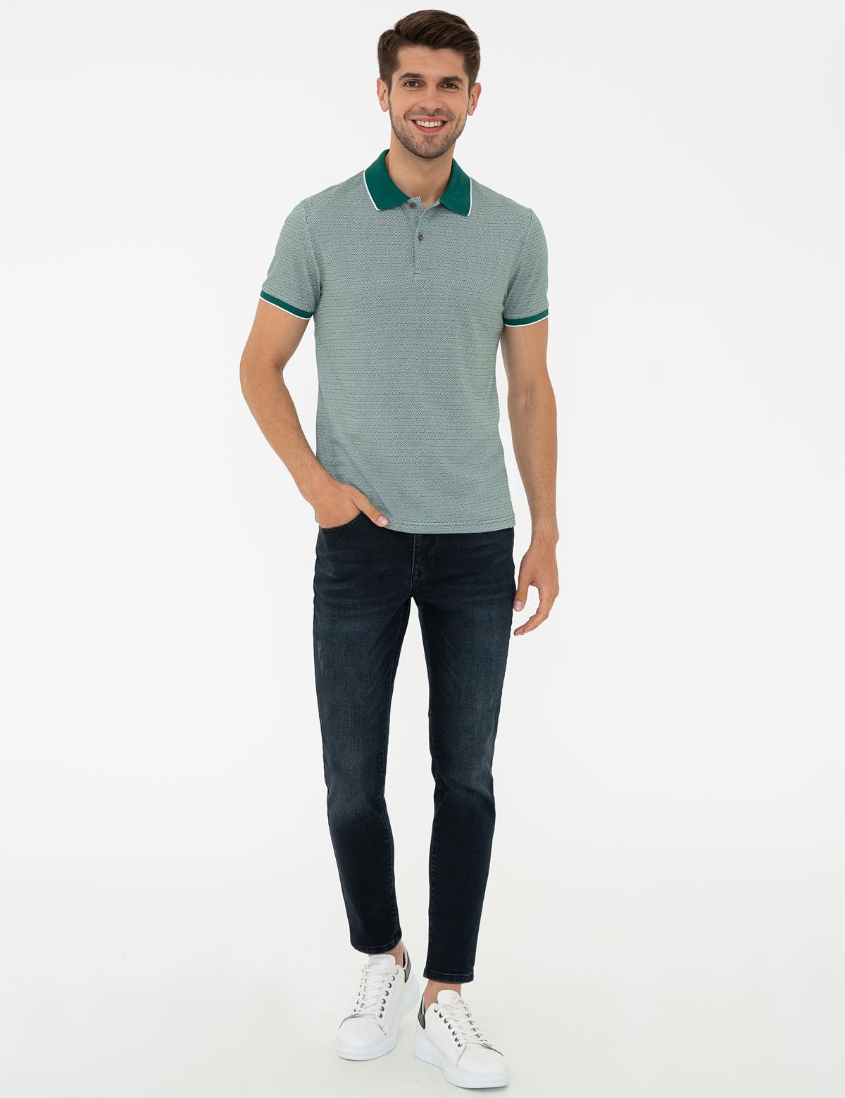Koyu Yeşil Slim Fit Polo Yaka T-Shirt - 50242036029