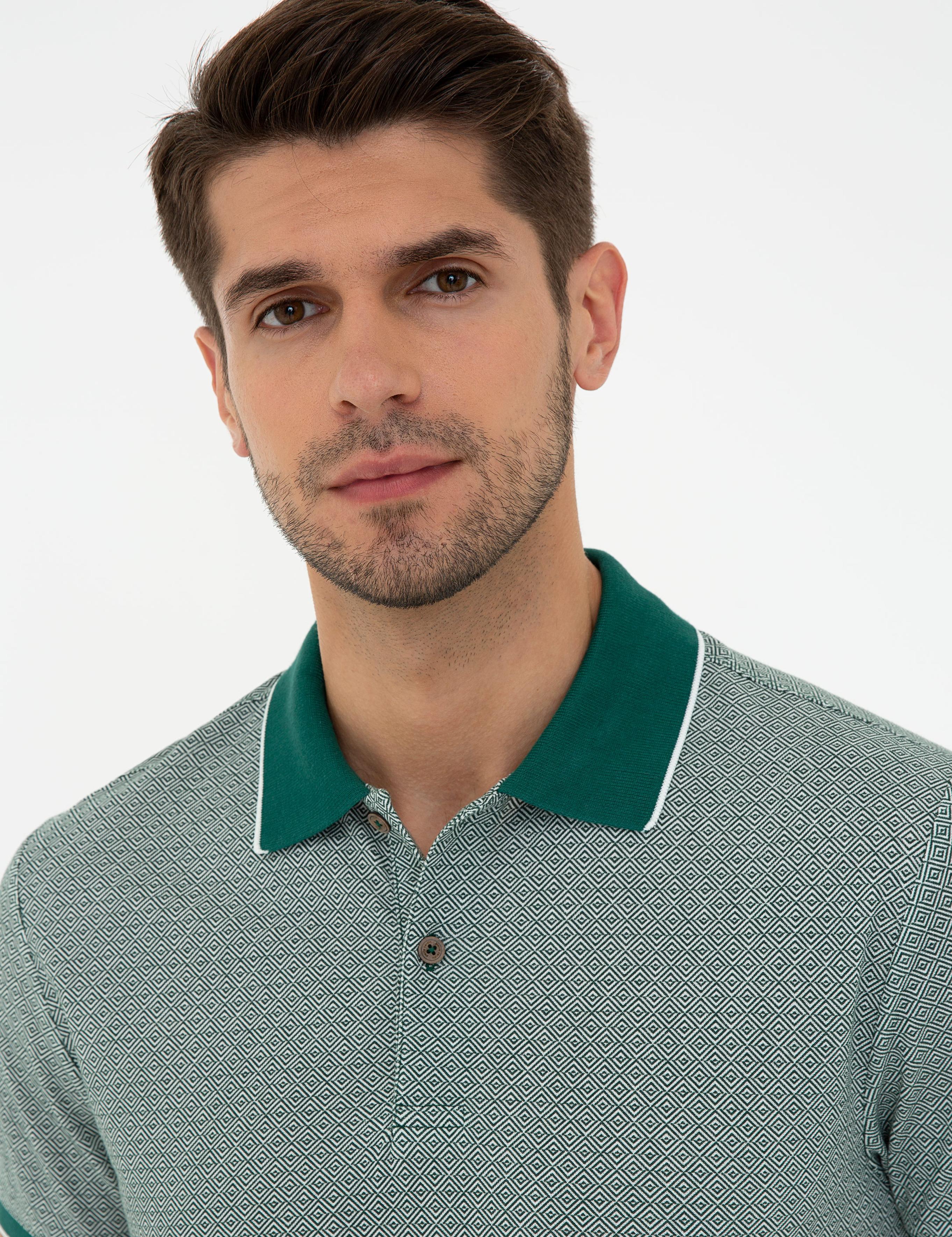 Koyu Yeşil Slim Fit Polo Yaka T-Shirt