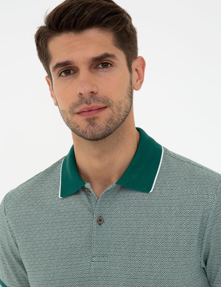 Koyu Yeşil Slim Fit Polo Yaka T-Shirt - 50242036029