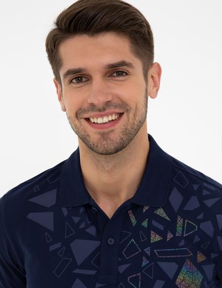 Koyu Lacivert Slim Fit Polo Yaka Tişört - 50233272122