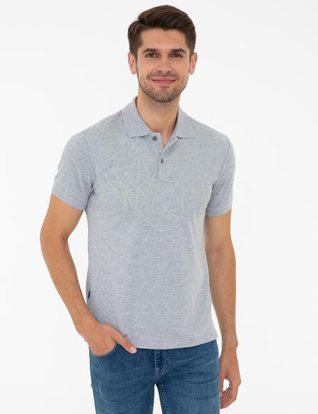 Gri Melanj Slim Fit Tişört - 50242151028