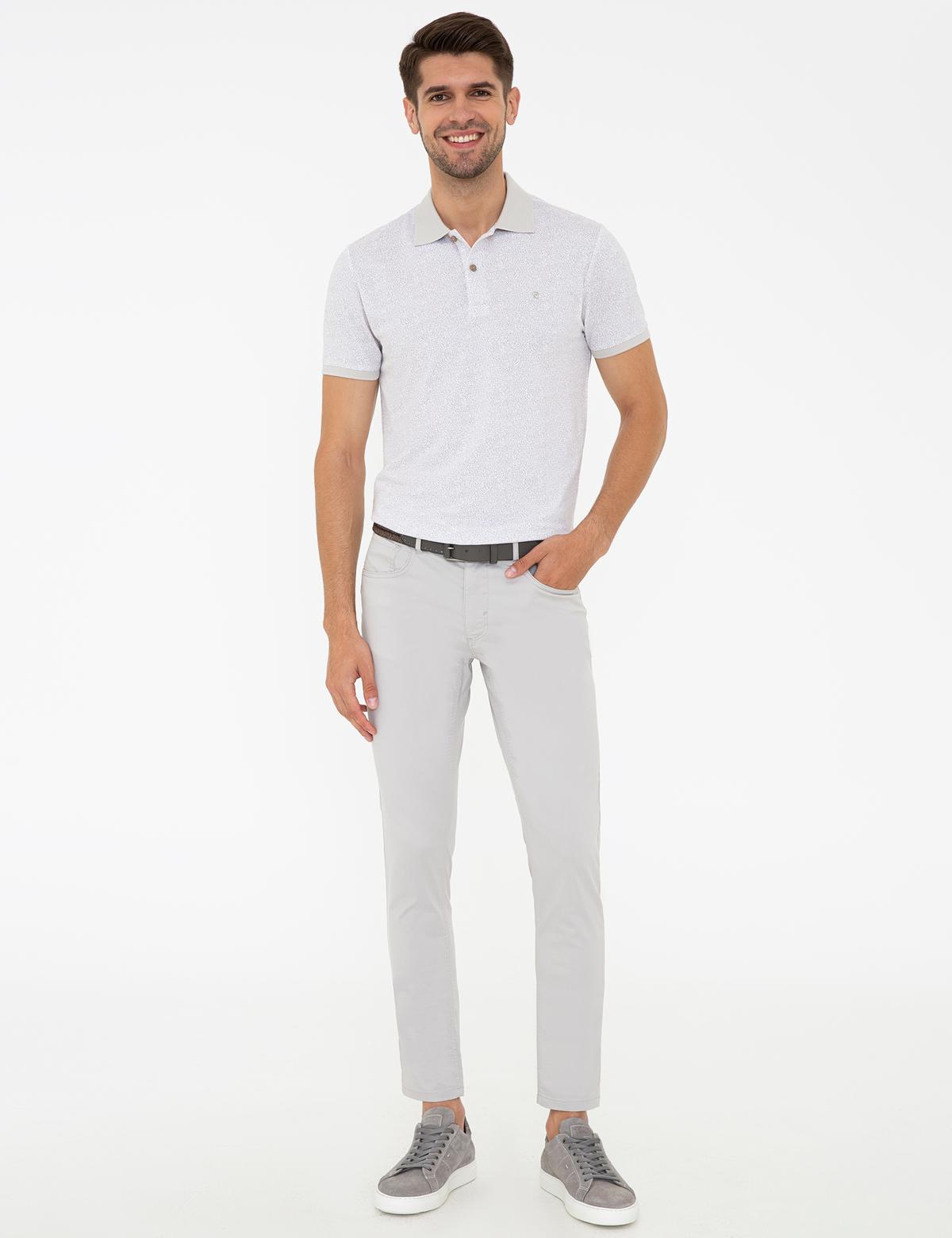 Açık Gri Slim Fit Tişört - 50242087005